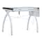 Studio Designs Futura Glass Top Craft Station with Folding Shelf in White